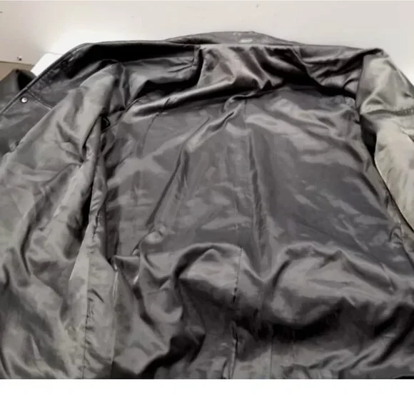 Vintage Y2K Banana Republic Leather Jacket L Blazer Men’s Moto Western Trench - Picture 8 of 10